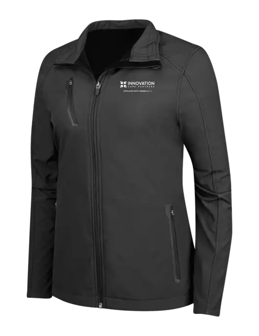 Black Womens Welded Softshell Jacket w/Innovation Care Partners Logo
