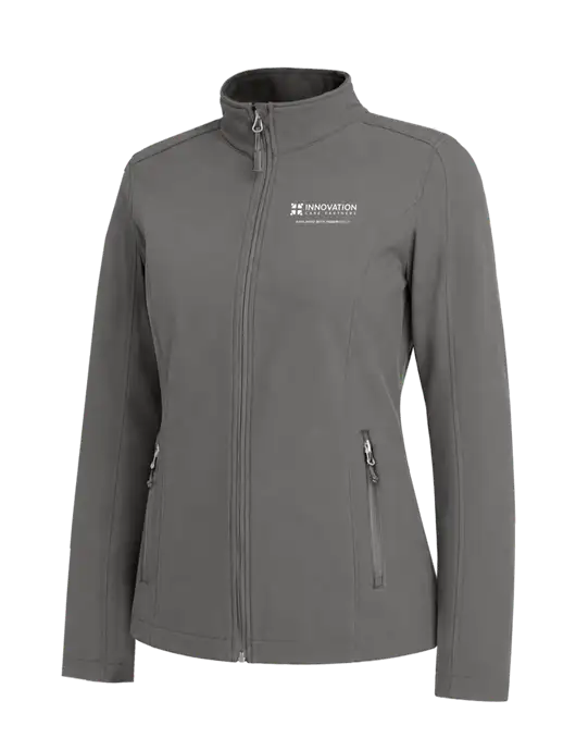 Medium Grey Womens Core Soft Shell Jacket w/Innovation Care Partners Logo