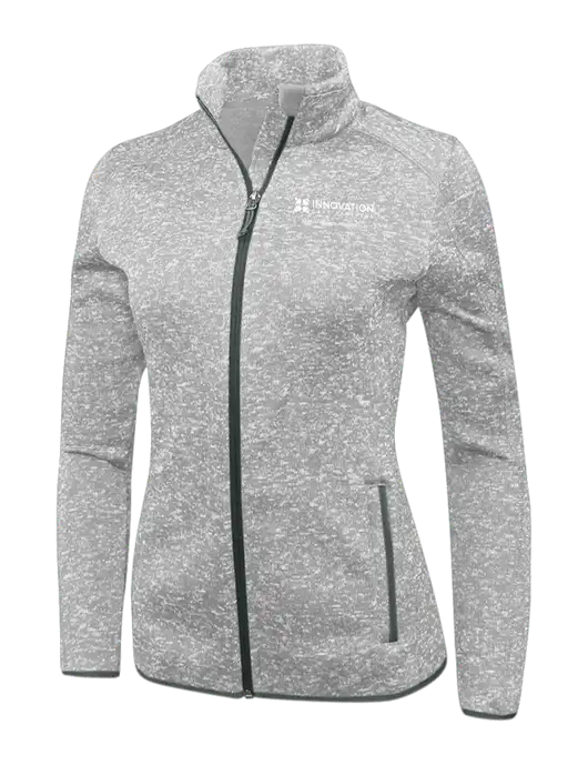 Grey Heather Womens Sweater Fleece Jacket w/Innovation Care Partners Logo