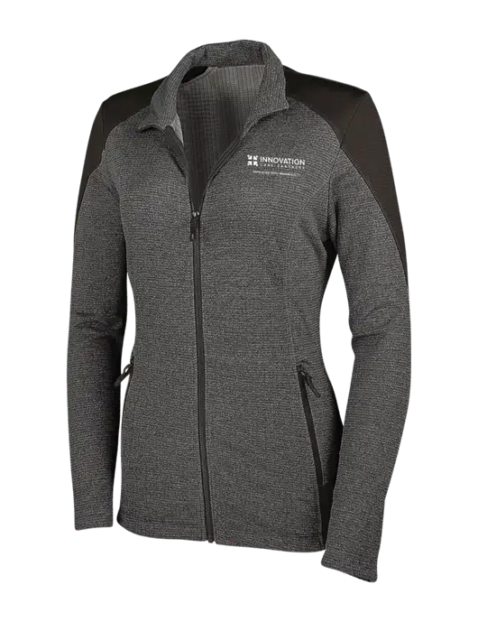 Medium Grey Heather Womens Grid Fleece Jacket w/Innovation Care Partners Logo