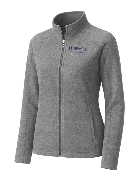 Medium Grey Womens Heather Microfleece Full-Zip Jacket w/Innovation Care Partners Logo