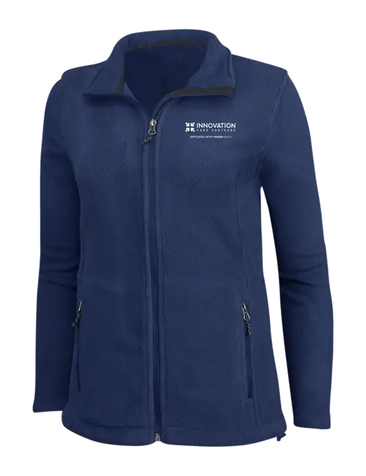 Womens Navy Fleece Jacket w/Innovation Care Partners Logo