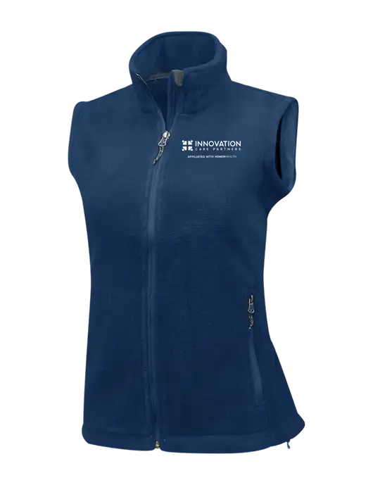 Navy Womens Fleece Vest w/Innovation Care Partners Logo