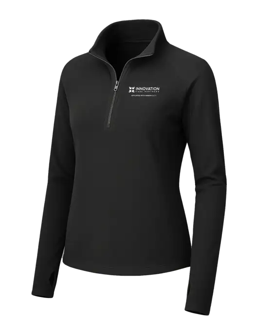 Womens Black Microfleece 1/2 Zip Pullover w/Innovation Care Partners Logo