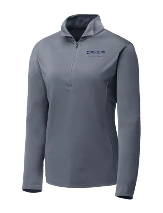 Medium Grey Womens Posicharge Competitor ¼ Zip Pullover w/Innovation Care Partners Logo