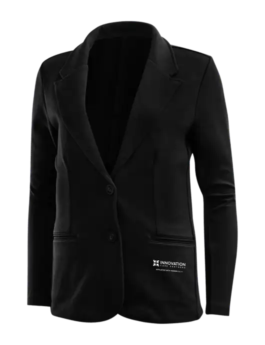 Black Womens Knit Blazer w/Innovation Care Partners Logo