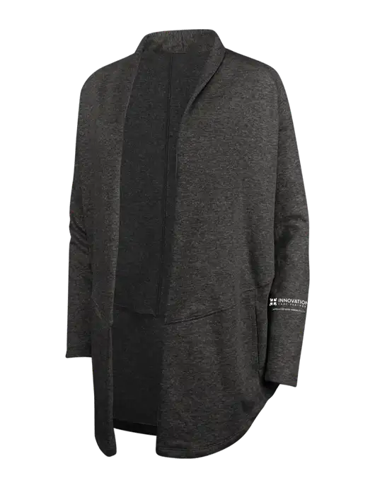 Charcoal Heather/ Medium Heather Grey Womens Interlock Cardigan w/Innovation Care Partners Logo