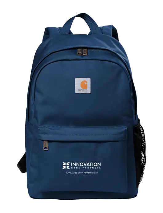 Carhartt Navy Canvas Backpack w/Innovation Care Partners Logo