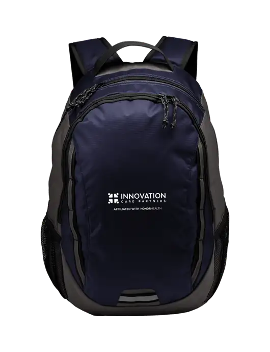 Ridge Deep Navy/Dark Charcoal Laptop Backpack w/Innovation Care Partners Logo