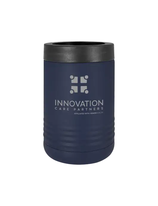 Polar Camel 12 oz Powder Coated Navy Vacuum Insulated Beverage Holder w/Innovation Care Partners Logo
