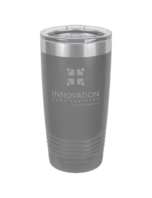 Polar Camel 20 oz Powder Coated Grey Vacuum Insulated Tumbler  w/Innovation Care Partners Logo