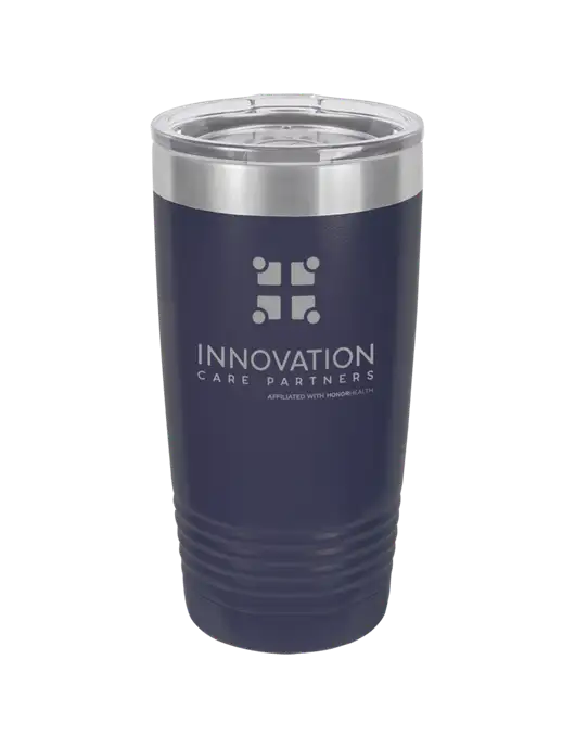 Polar Camel 20 oz Powder Coated Navy Vacuum Insulated Tumbler w/Innovation Care Partners Logo