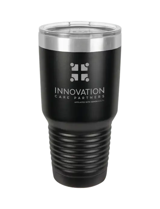 Polar Camel 30 oz Powder Coated Black Vacuum Insulated Tumbler w/Innovation Care Partners Logo