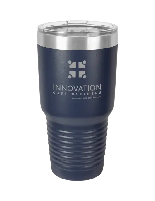 Polar Camel 30 oz Powder Coated Navy Vacuum Insulated Tumbler w/Innovation Care Partners Logo
