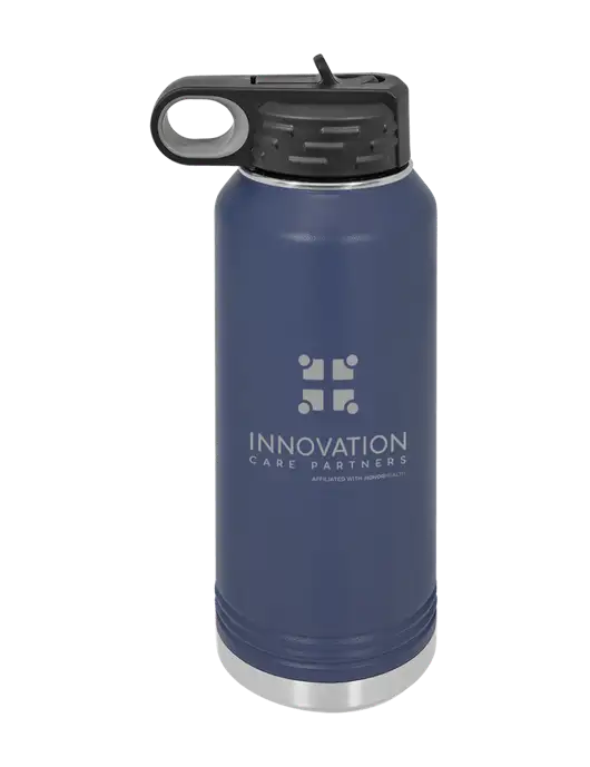 Polar Camel 32 oz Powder Coated Navy Vacuum Insulated Water Bottle w/Innovation Care Partners Logo