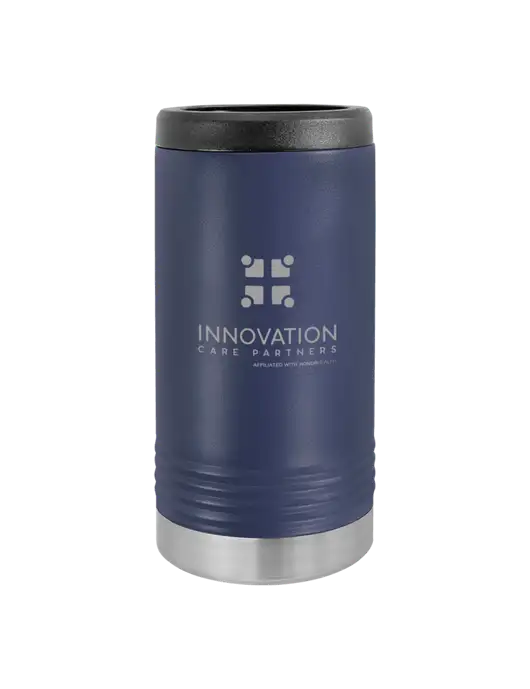 Polar Camel Powder Coated Navy Vacuum Insulated Slim Beverage Holder w/Innovation Care Partners Logo