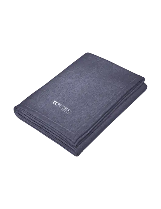 Core Heather Navy Fleece Sweatshirt Blanket w/Innovation Care Partners Logo