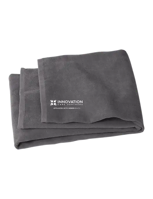 Graphite Beach Towel w/Innovation Care Partners Logo
