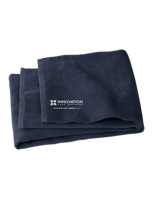 Navy Beach Towel w/Innovation Care Partners Logo