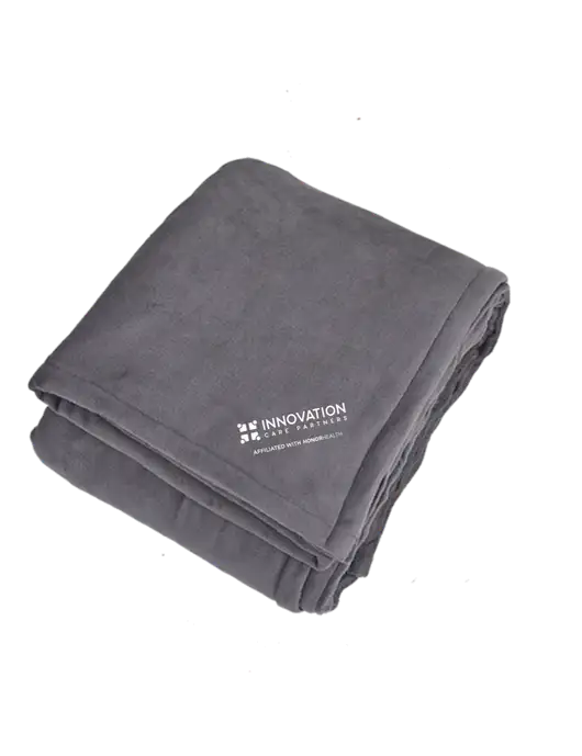 Oversized Graphite Ultra Plush Blanket Graphite w/Innovation Care Partners Logo