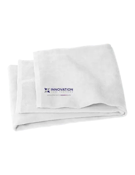 White Beach Towel w/Innovation Care Partners Logo