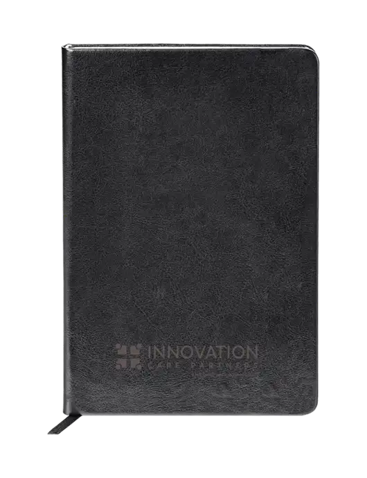 Fabrizio Black Hard Cover 5.75 x 8.3 Journal w/Innovation Care Partners Logo