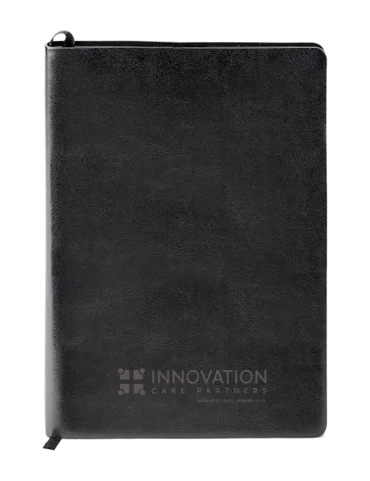 Fabrizio Black Soft Cover 5.75 x 8.125 Journal w/Innovation Care Partners Logo