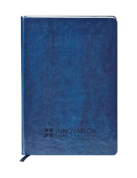 Fabrizio Blue Hard Cover 5.75 x 8.3 Journal w/Innovation Care Partners Logo