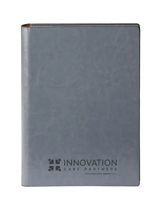 Fabrizio Grey 7 x 9.625 Padfolio & Notepad w/Innovation Care Partners Logo