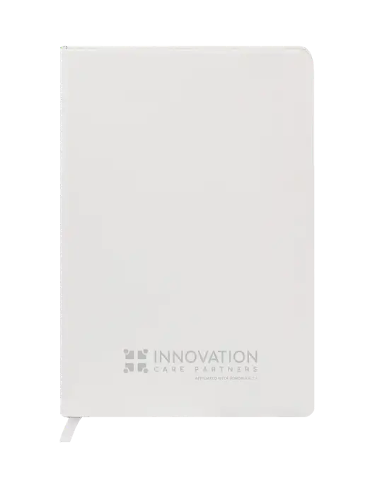 Fabrizio White Hard Cover 5.75 x 8.3  Journal w/Innovation Care Partners Logo
