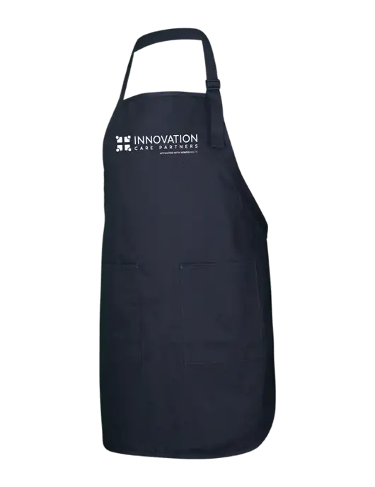Full-Length Black Apron With Pockets w/Innovation Care Partners Logo