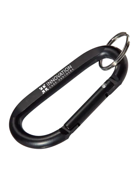 Black Carabiner & Key Ring w/Innovation Care Partners Logo