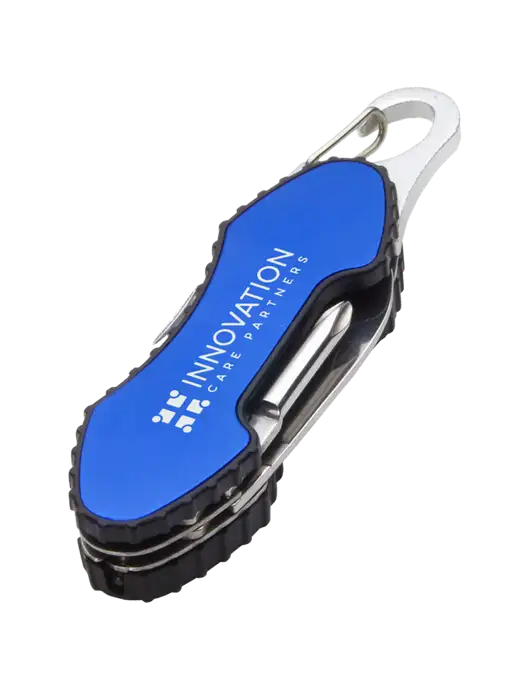 Blue 6 in 1 Tool with Carabiner w/Innovation Care Partners Logo