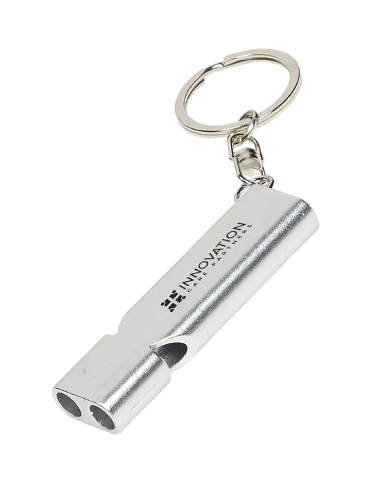 Quick Alert Silver Safety Whistle w/Innovation Care Partners Logo