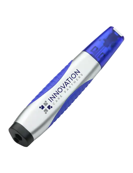 Silver/Blue Level Light Screwdriver Pen w/Innovation Care Partners Logo