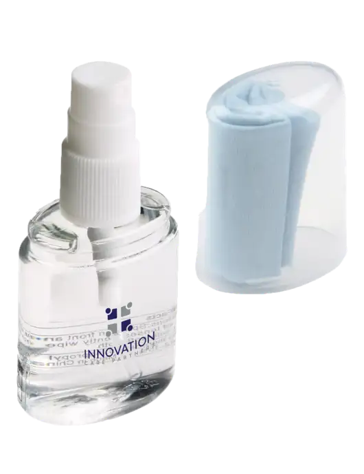 Lens Cleaning Spray & Microfiber Cloth w/Innovation Care Partners Logo