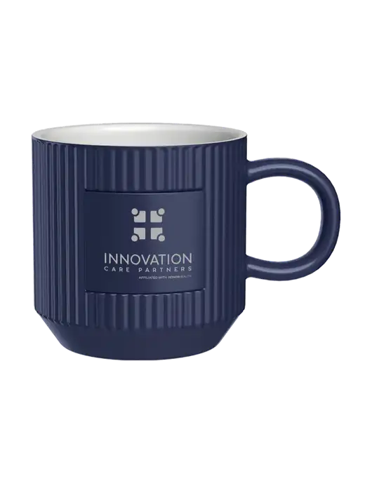 Daystarter 10 oz Navy Mug w/Innovation Care Partners Logo